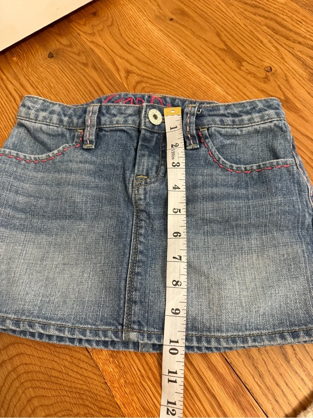 Gap Kids Vintage Denim Skirt with Embroidered Pockets Size 10 regular
